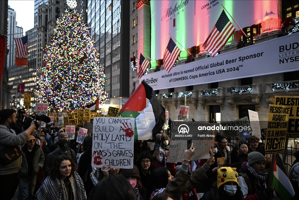 New York'ta Filistin'e destek gösterisi düzenlendi