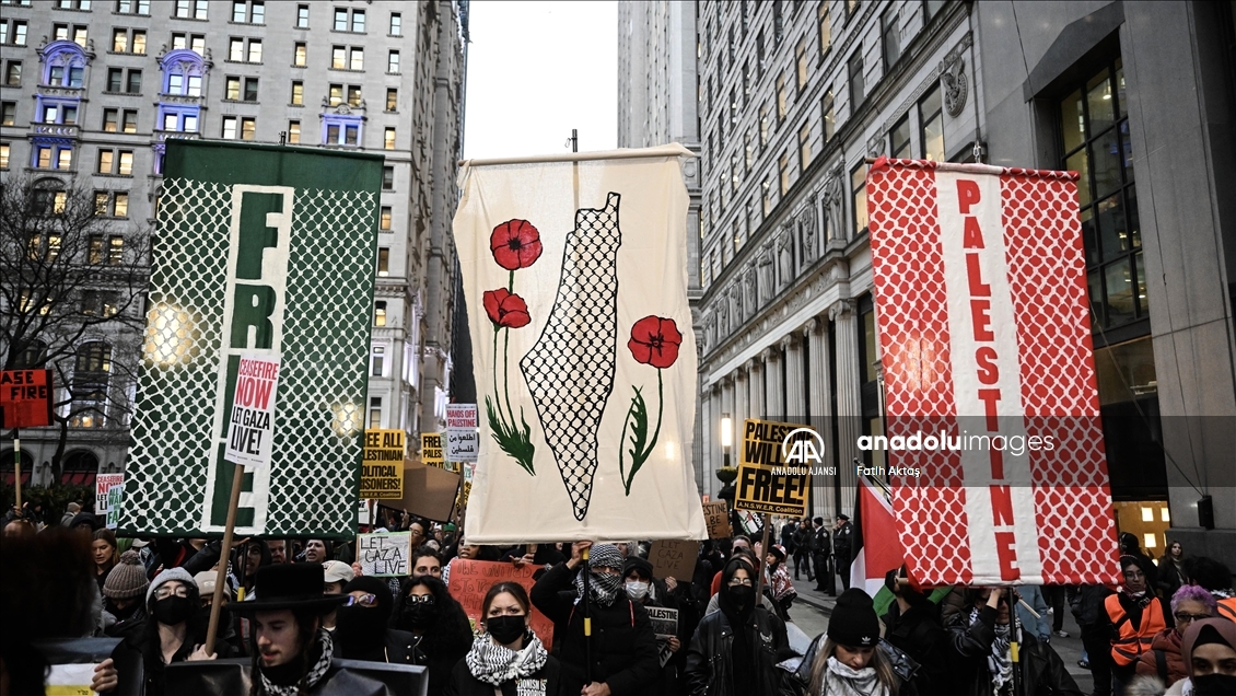 New York'ta Filistin'e destek gösterisi düzenlendi