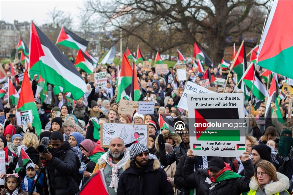 Hollanda'da Filistin'e destek gösterisi düzenlendi