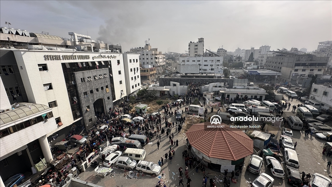Palestinians sheltering in Al-Shifa Hospital continue to live under difficult conditions 
