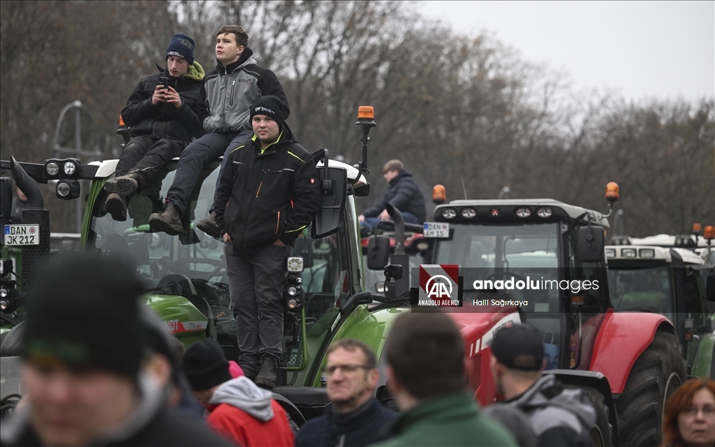 Farmers demonstrate with tractors against high fuel prices in Germany 