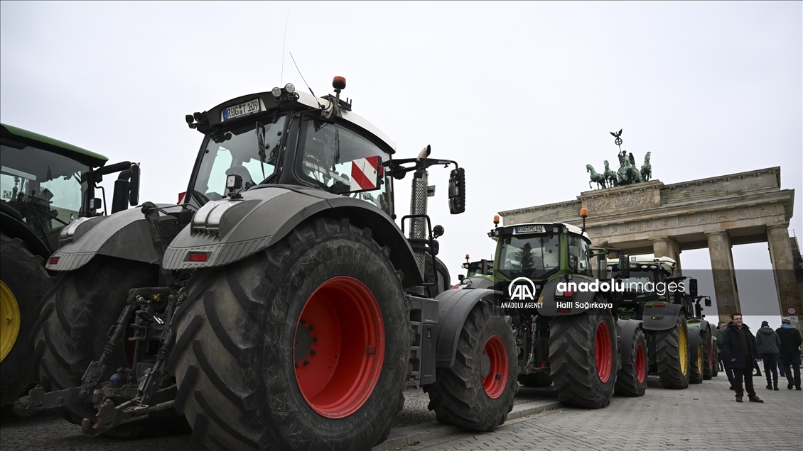 Farmers demonstrate with tractors against high fuel prices in Germany 