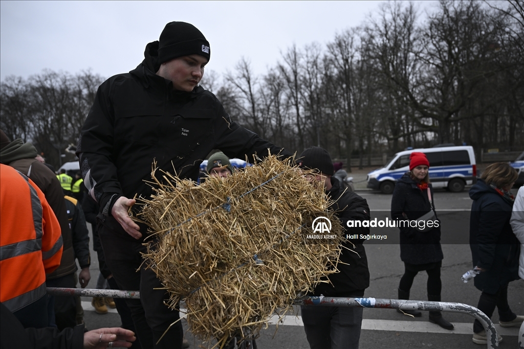 Farmers demonstrate with tractors against high fuel prices in Germany 