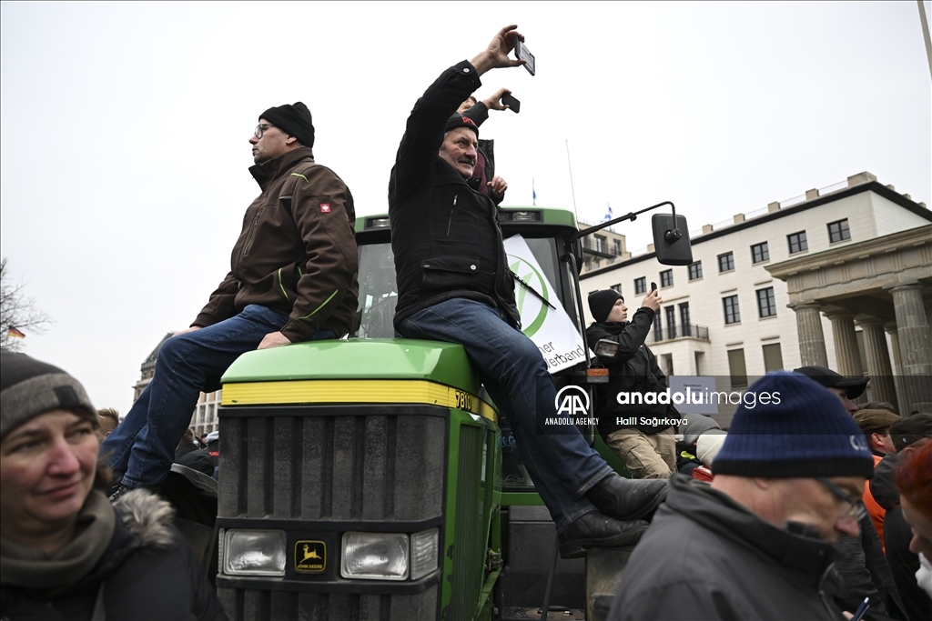 Farmers demonstrate with tractors against high fuel prices in Germany 