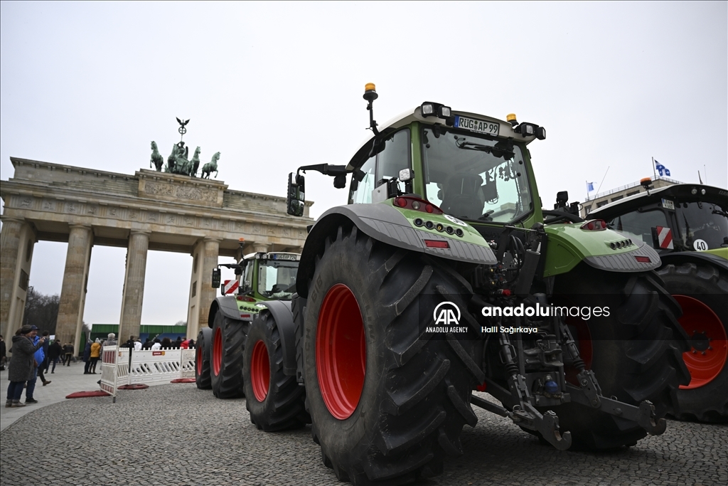 Farmers demonstrate with tractors against high fuel prices in Germany 