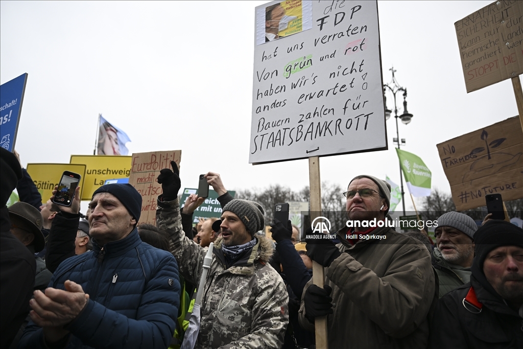 Farmers demonstrate with tractors against high fuel prices in Germany 