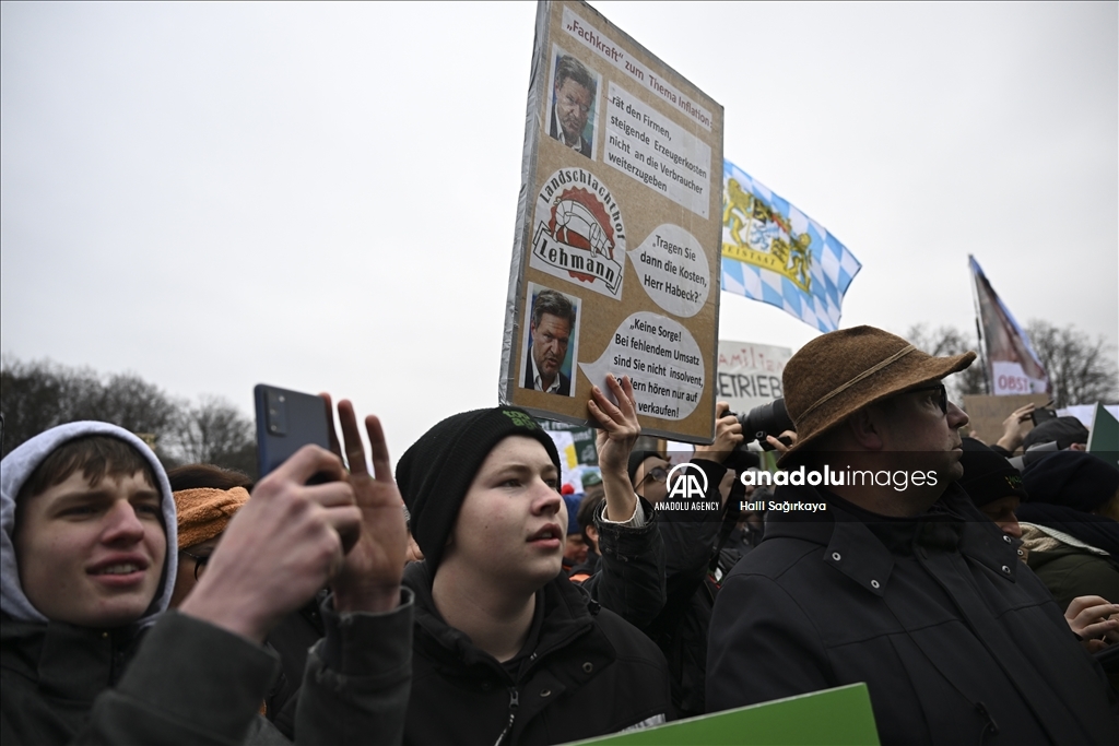 Farmers demonstrate with tractors against high fuel prices in Germany 