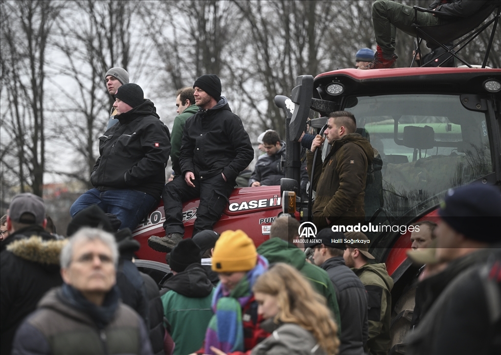 Farmers demonstrate with tractors against high fuel prices in Germany 