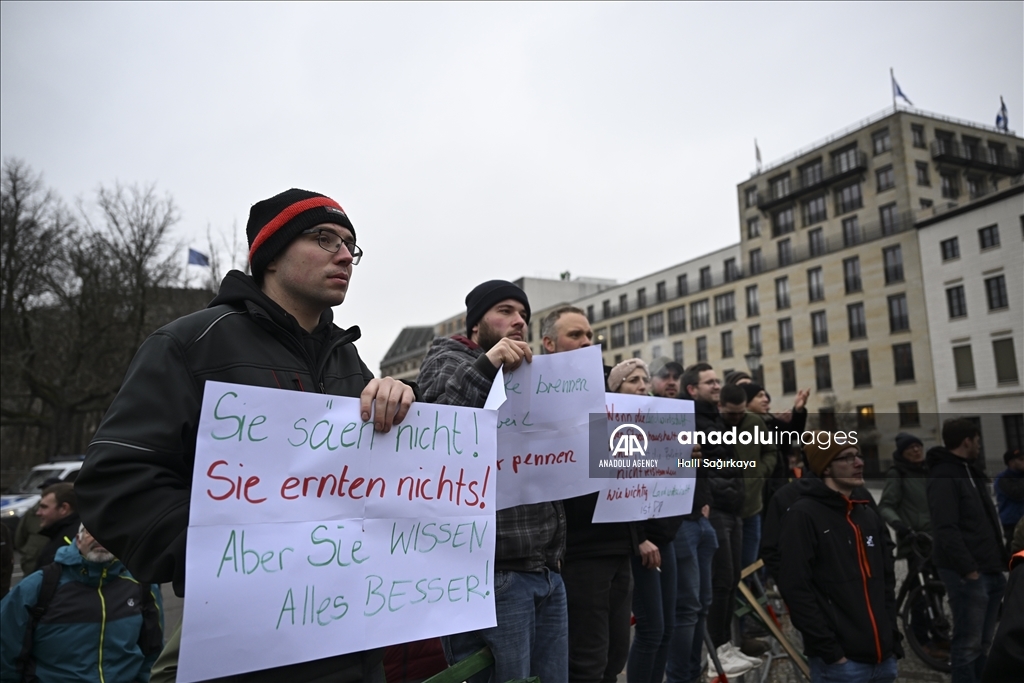 Farmers demonstrate with tractors against high fuel prices in Germany 