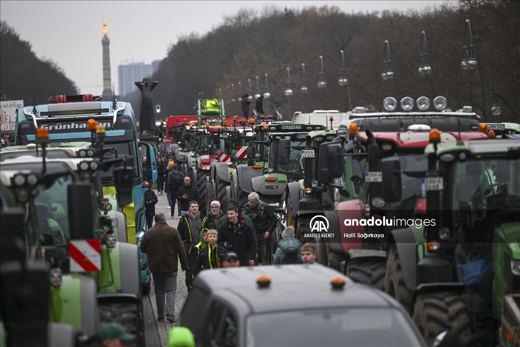 Farmers demonstrate with tractors against high fuel prices in Germany 