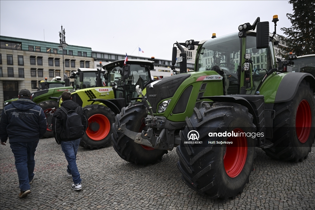 Farmers demonstrate with tractors against high fuel prices in Germany 