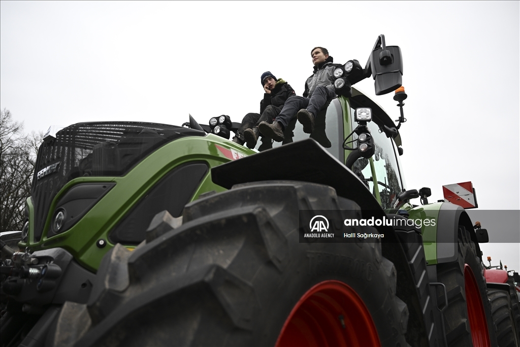 Farmers demonstrate with tractors against high fuel prices in Germany 