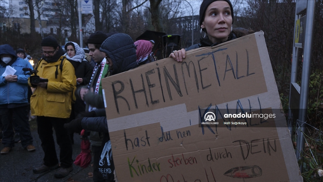 Almanya'da, İsrail'e silah satan Rheinmetall şirketi protesto edildi