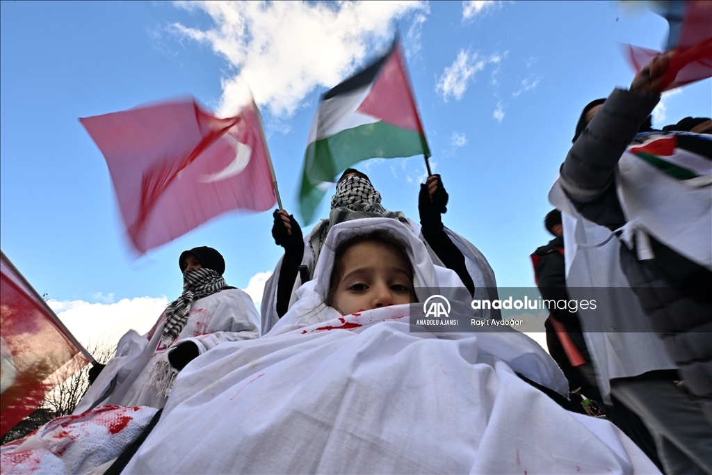 Ankara'da "Büyük Gazze Yürüyüşü ve Mitingi" düzenlendi