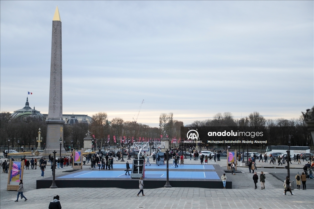 Paris'teki Concorde Meydanı, Olimpiyat Oyunları öncesinde “Spor Meydanı”na dönüştürüldü