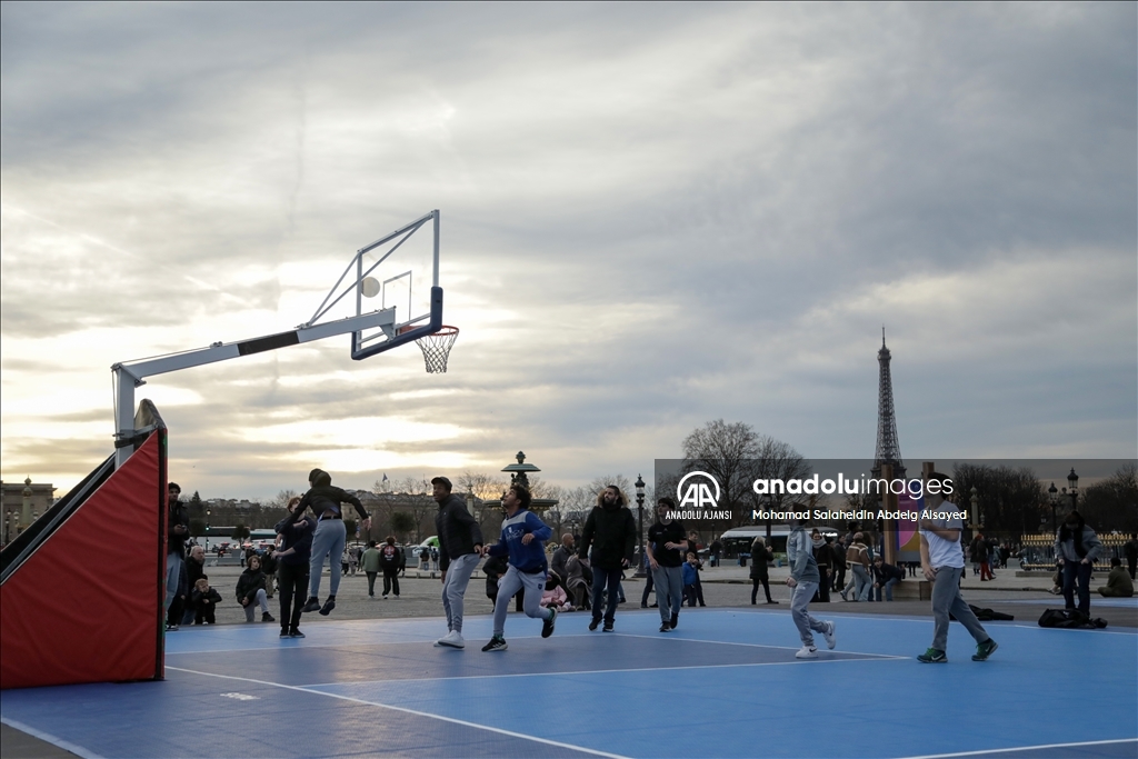 Paris'teki Concorde Meydanı, Olimpiyat Oyunları öncesinde “Spor Meydanı”na dönüştürüldü