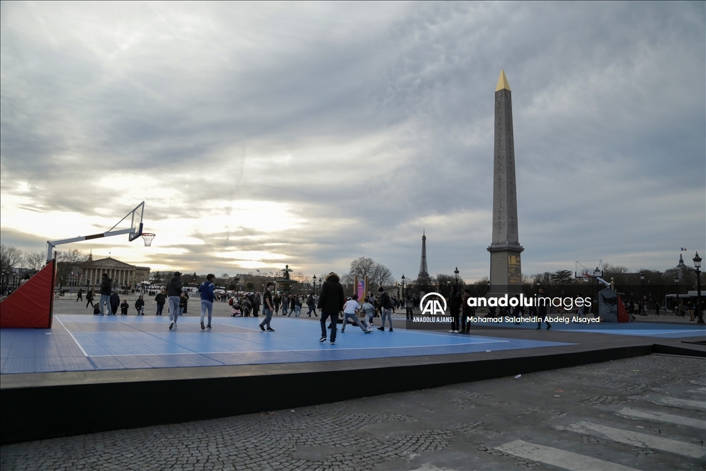 Paris'teki Concorde Meydanı, Olimpiyat Oyunları öncesinde “Spor Meydanı”na dönüştürüldü