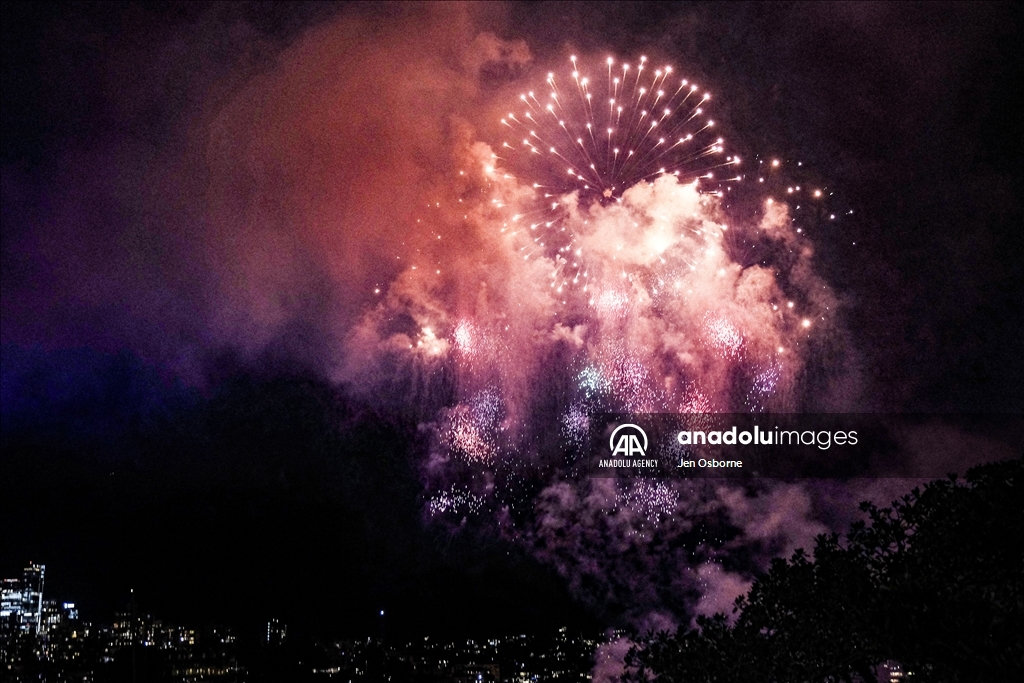 Spectacle de feux d'artifice du nouvel an à Sydney