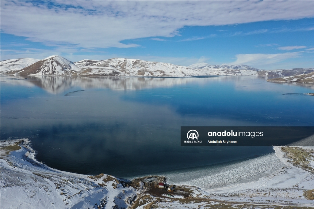 Lake Balik of Turkiye during winter season