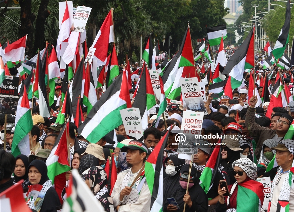 Endonezya'da Gazze'ye destek gösterisi