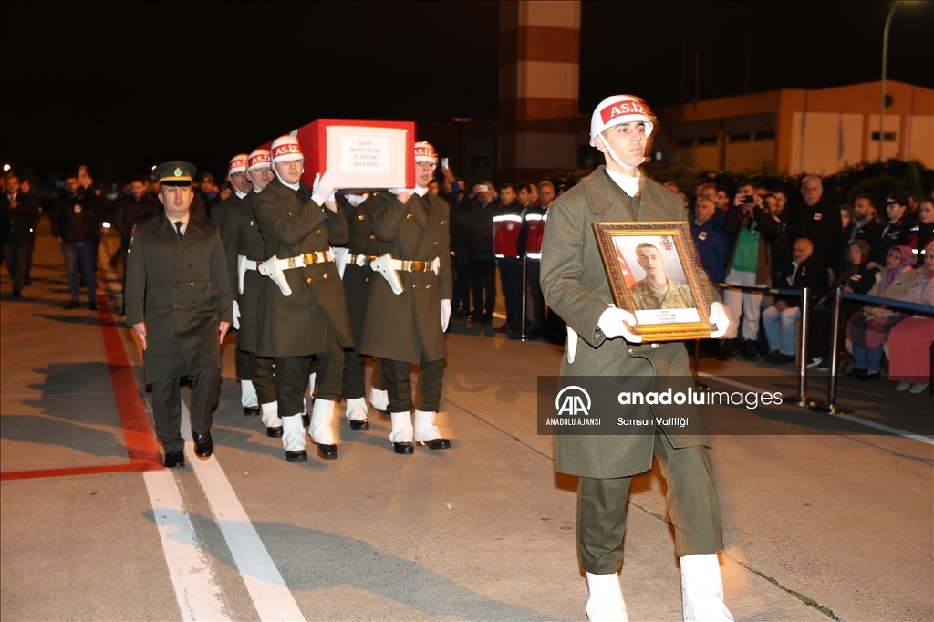 Şehit Sözleşmeli Er Murat Atar'ın naaşı Samsun'a getirildi