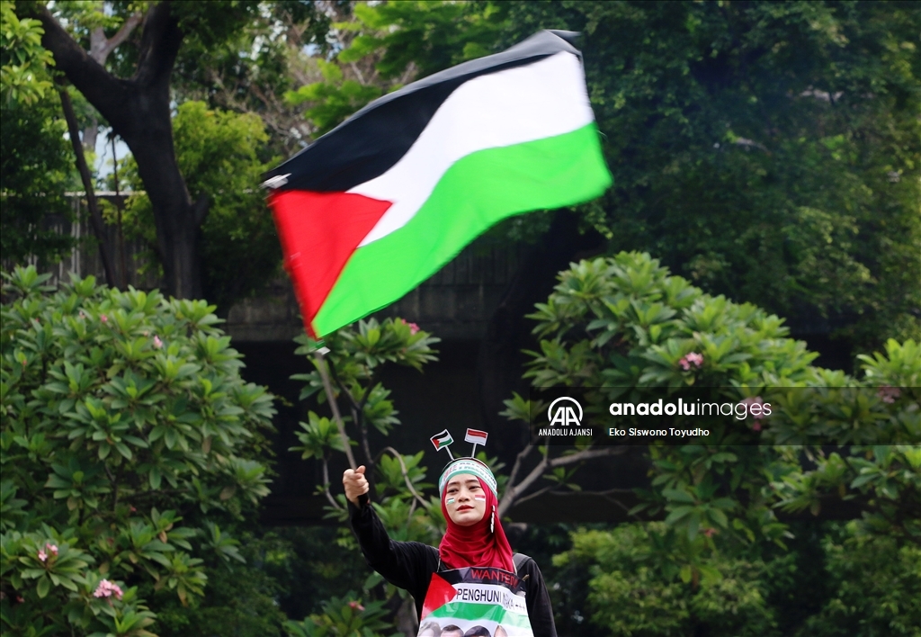 Endonezya'da Gazze'ye destek gösterisi