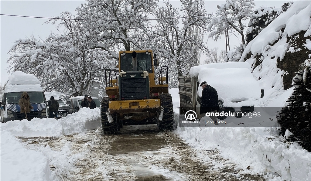 Bitlis&#39;te kar yağışı yaşamı olumsuz etkiledi