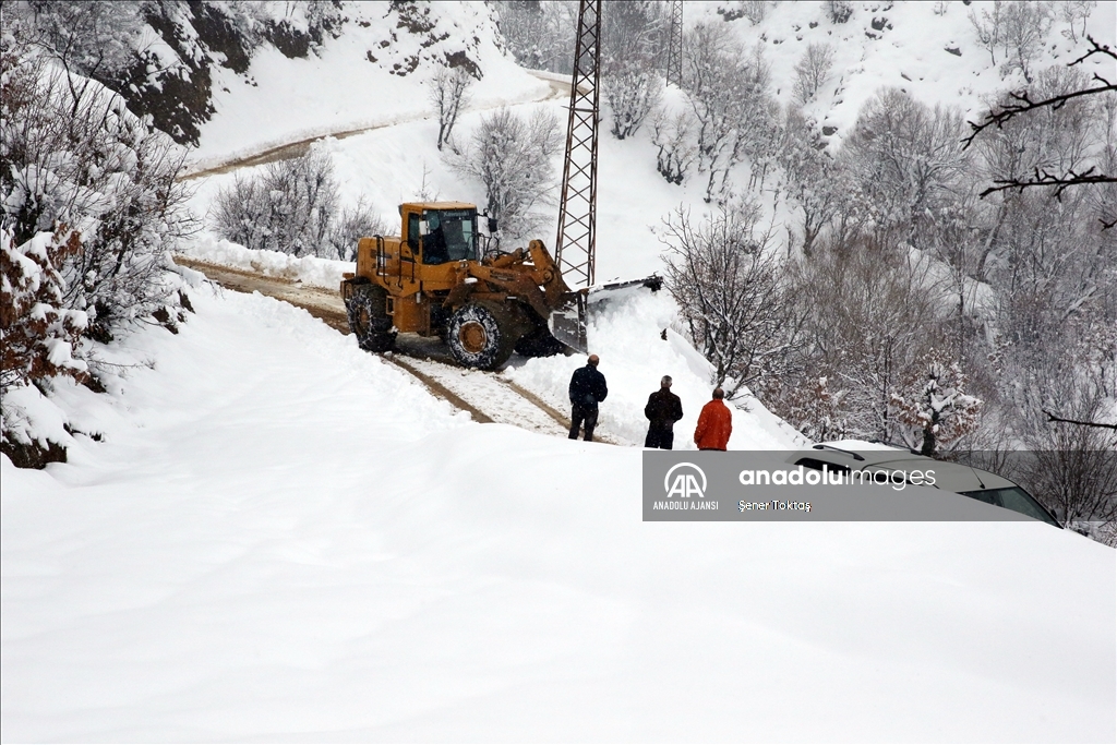 Bitlis&#39;te kar yağışı yaşamı olumsuz etkiledi