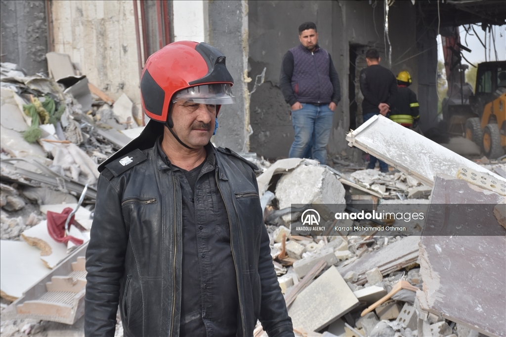 تواصل جهود البحث والإنقاذ لمبني استهدفه الحرس الثوري الإيراني في أربيل