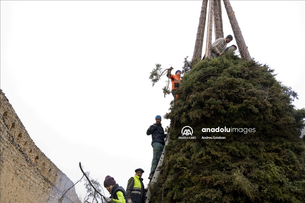 İspanya'nın Morella kentinde geleneksel Sant Antoni Festivali hazırlıkları