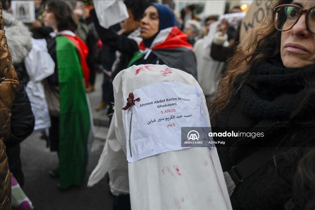 İspanya'da Filistin'e destek gösterisi düzenlendi