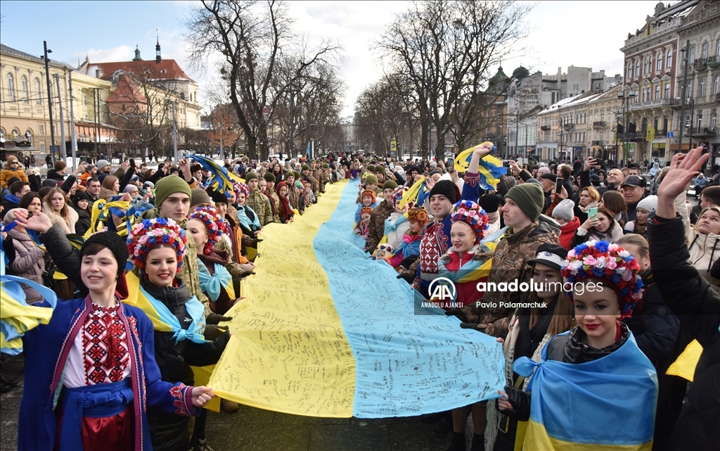 Ukrayna'nın Lviv kentinde Birlik Günü kutlamaları