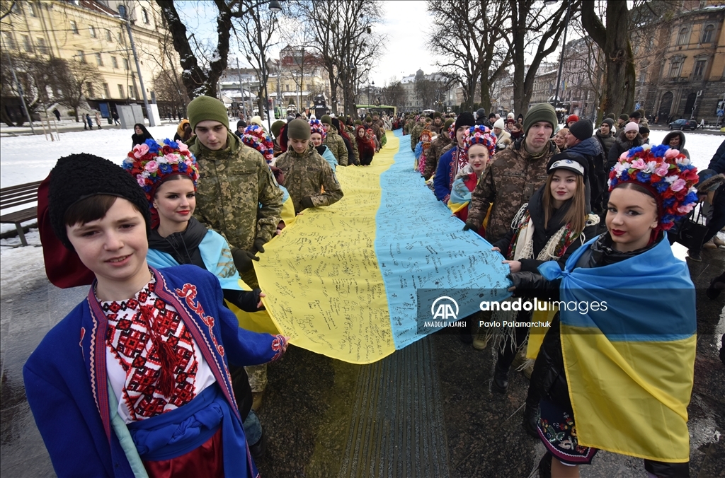 Ukrayna'nın Lviv kentinde Birlik Günü kutlamaları