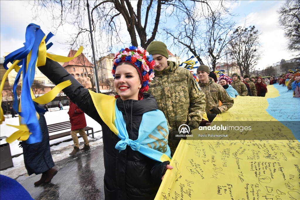 Ukrayna'nın Lviv kentinde Birlik Günü kutlamaları