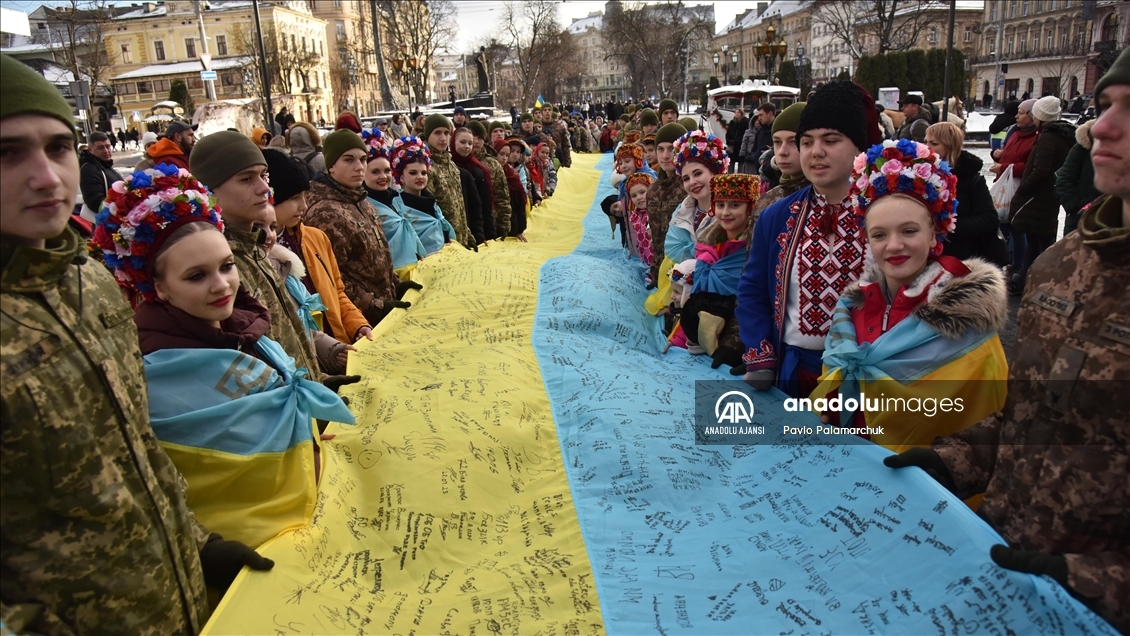 Ukrayna'nın Lviv kentinde Birlik Günü kutlamaları