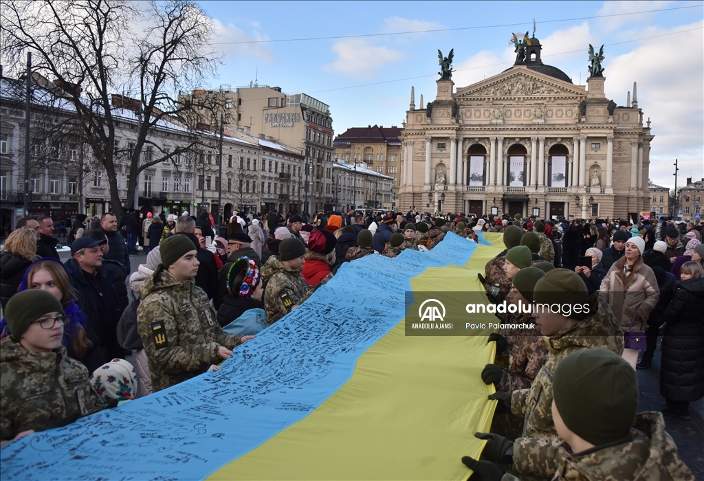 Ukrayna'nın Lviv kentinde Birlik Günü kutlamaları