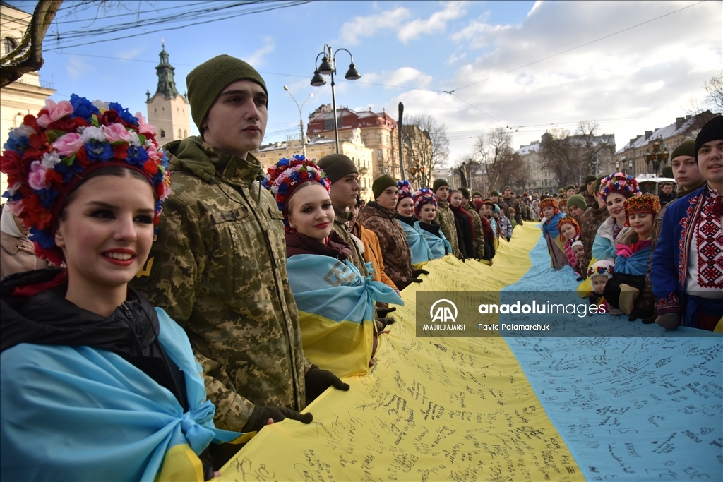 Ukrayna'nın Lviv kentinde Birlik Günü kutlamaları