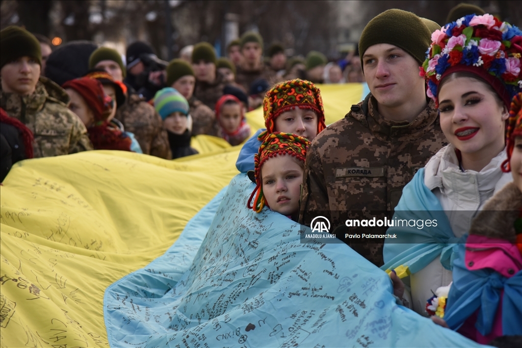 Ukrayna'nın Lviv kentinde Birlik Günü kutlamaları