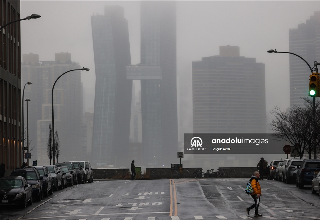 Foggy weather in New York City