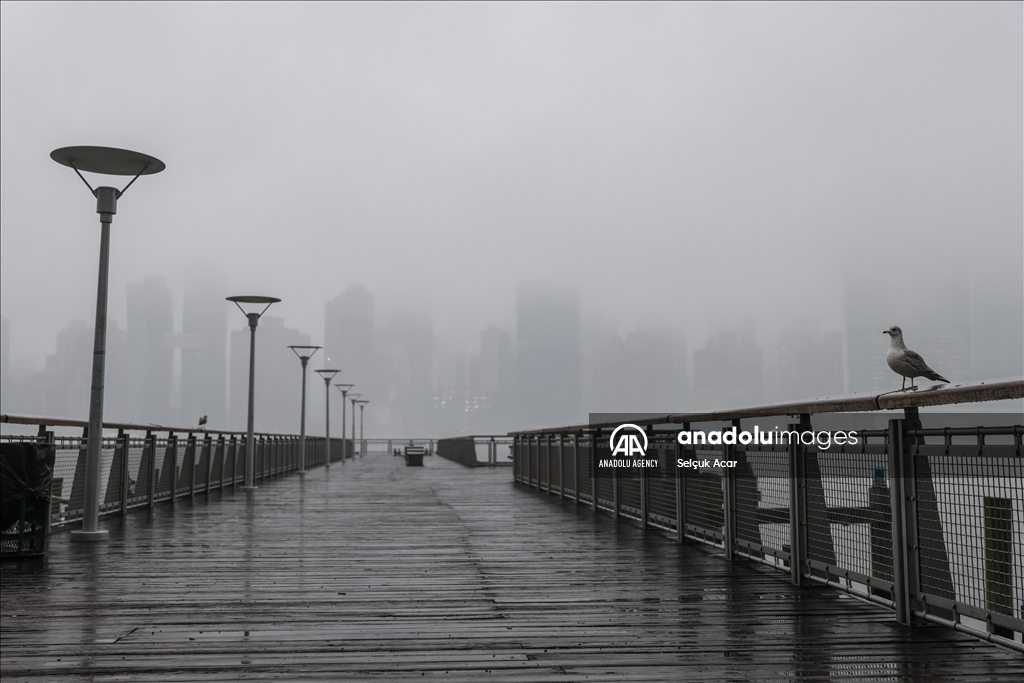 Foggy weather in New York City