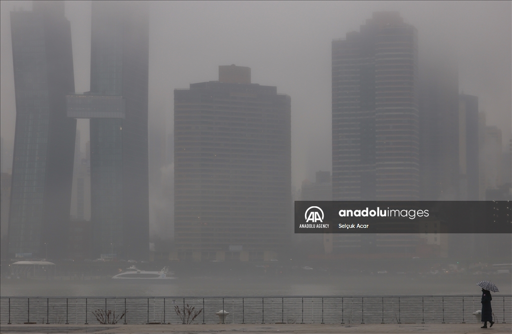 Foggy weather in New York City