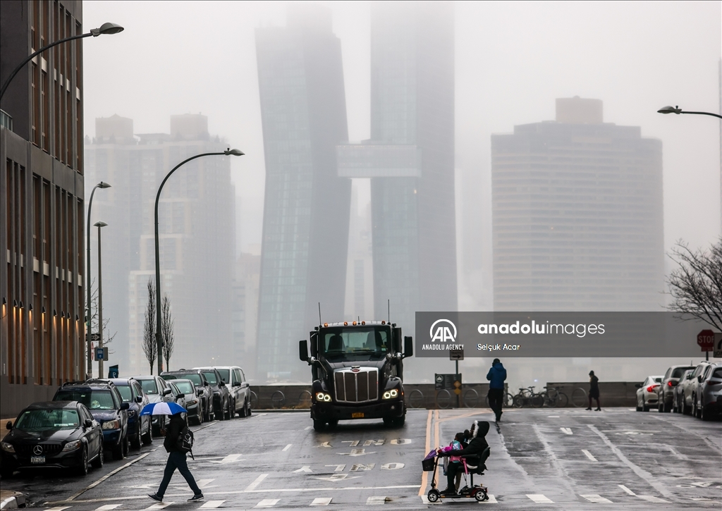 Foggy weather in New York City