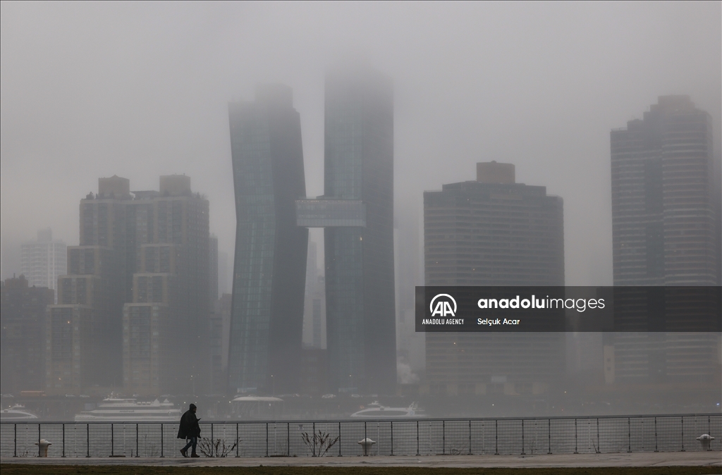 Foggy weather in New York City