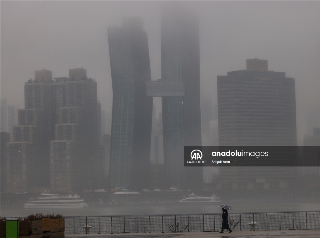 Foggy weather in New York City