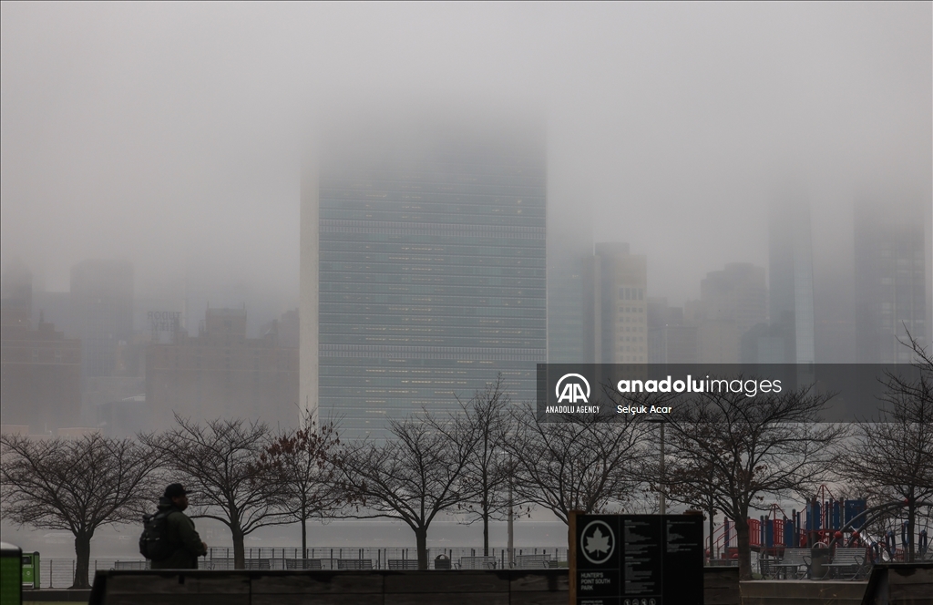 Foggy weather in New York City
