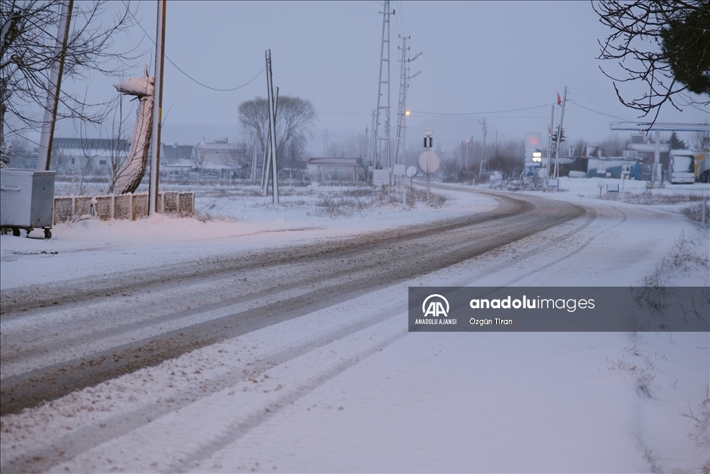 Kırklareli'nde kar yağışı
