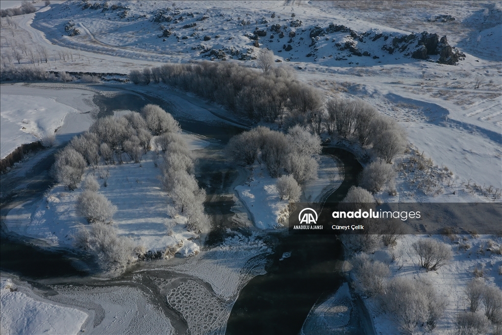 Kars'ta soğuk hava etkili oldu