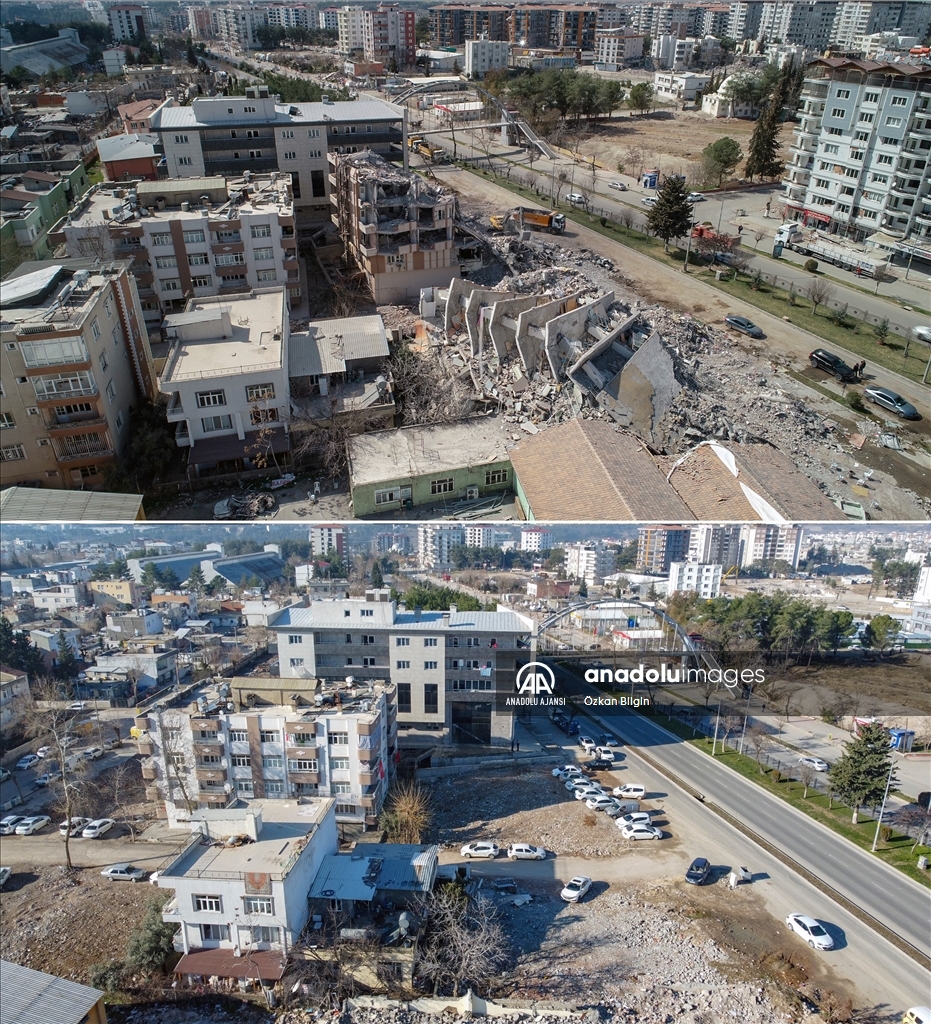 Adıyaman'ın depremden sonraki bir yıllık değişimi havadan görüntülendi