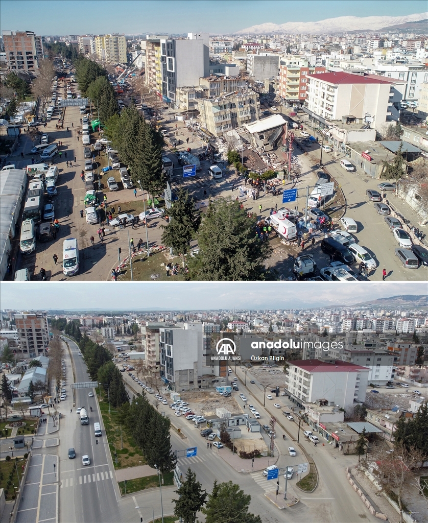 Adıyaman'ın depremden sonraki bir yıllık değişimi havadan görüntülendi