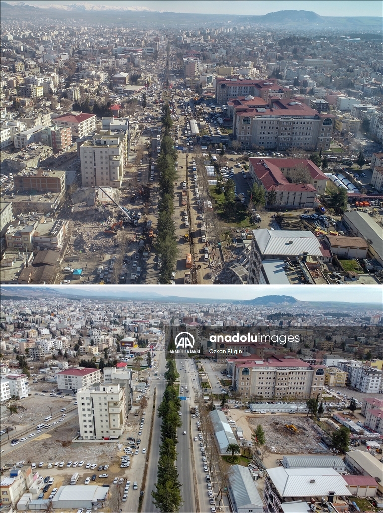 Adıyaman'ın depremden sonraki bir yıllık değişimi havadan görüntülendi